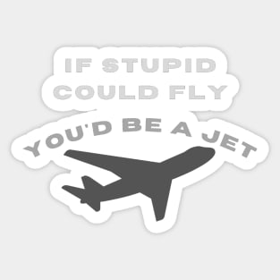 If stupid could fly you'd be a jet Sticker